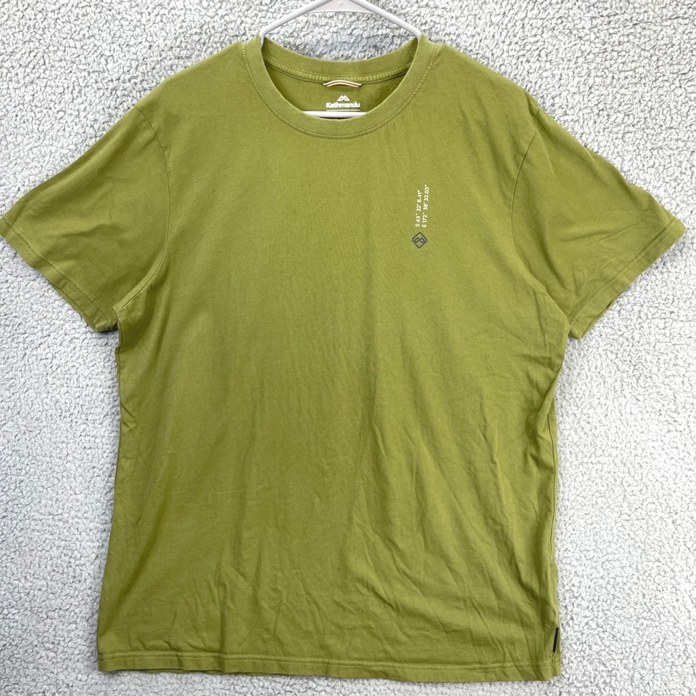 Kathmandu Avon River Christchurch Graphic Tee Mens 2XL Green Hiking Outdoor Crew